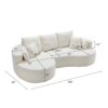 2 Piece Fabric Cloud Curved Sectional Sofa With Chaise For Living Room Bedroom Apartment - Snow White - Image 3