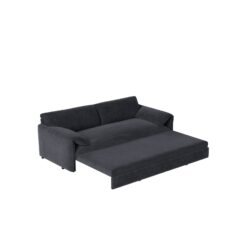 Queen Pull Out Sofa Bed, 3 In 1 Convertible Sleeper Sofa With Side Storage Multifunctional Velvet Loveseat Bed For Living Room - Gray