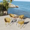 2 Pack Lounge Chair Set With Folding Square Table - Earthy Yellow / Khaki / White - Image 12