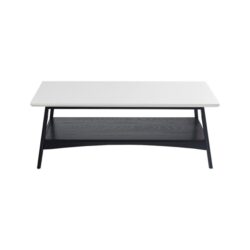Parker - Coffee Table With Storage Shelf - Off-White / Black