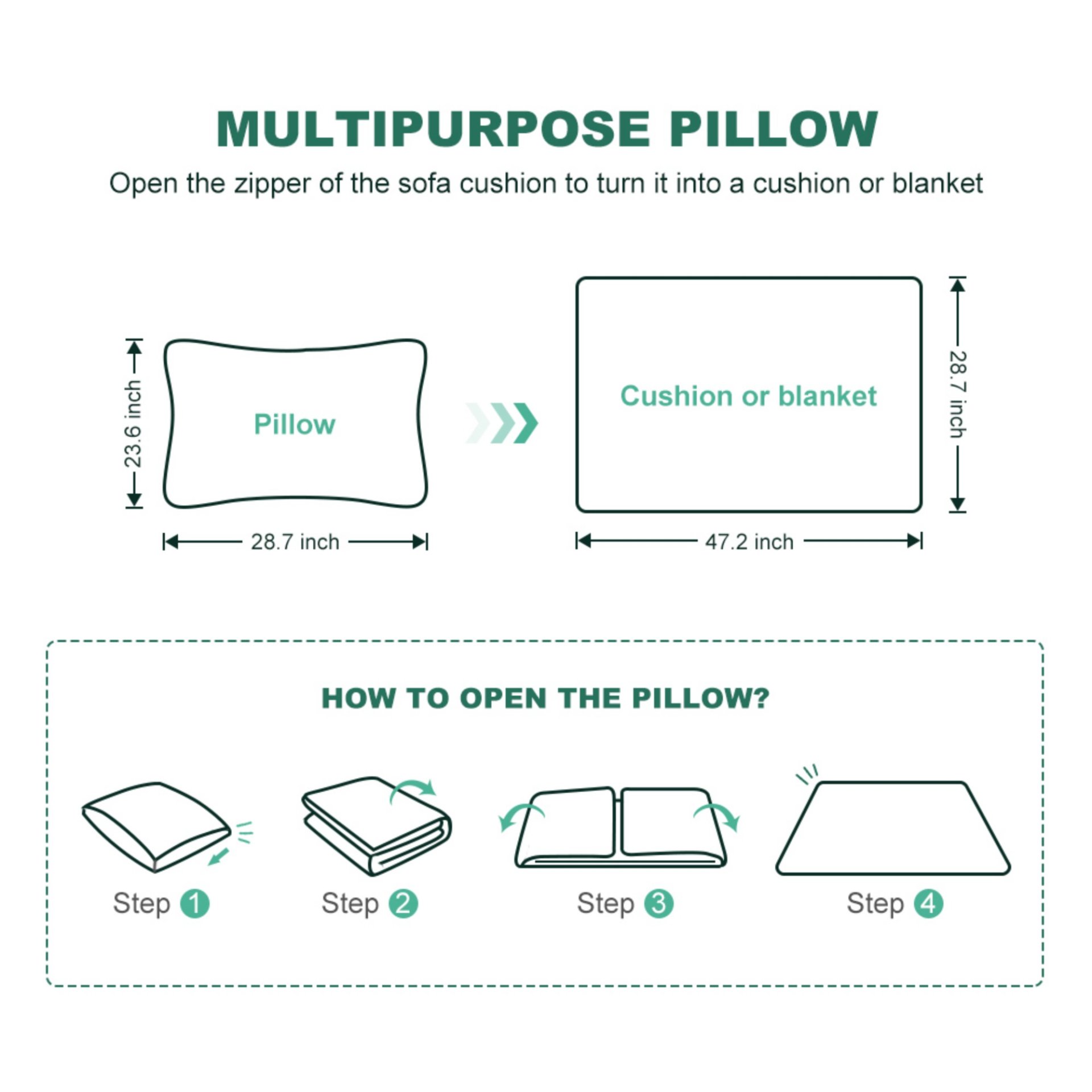 Pull Out Sofa Bed, 3 Seat Convertible Sleeper Sofa With 2 In 1 Pillow And Blanket Set Multifunctional Velvet Sofa Bed - Green - Image 16