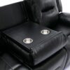 3 Seater Home Theater Recliner Manual Recliner Chair With A Led Light Strip Two Built-In Cup Holders For Living Room - Black - Image 24