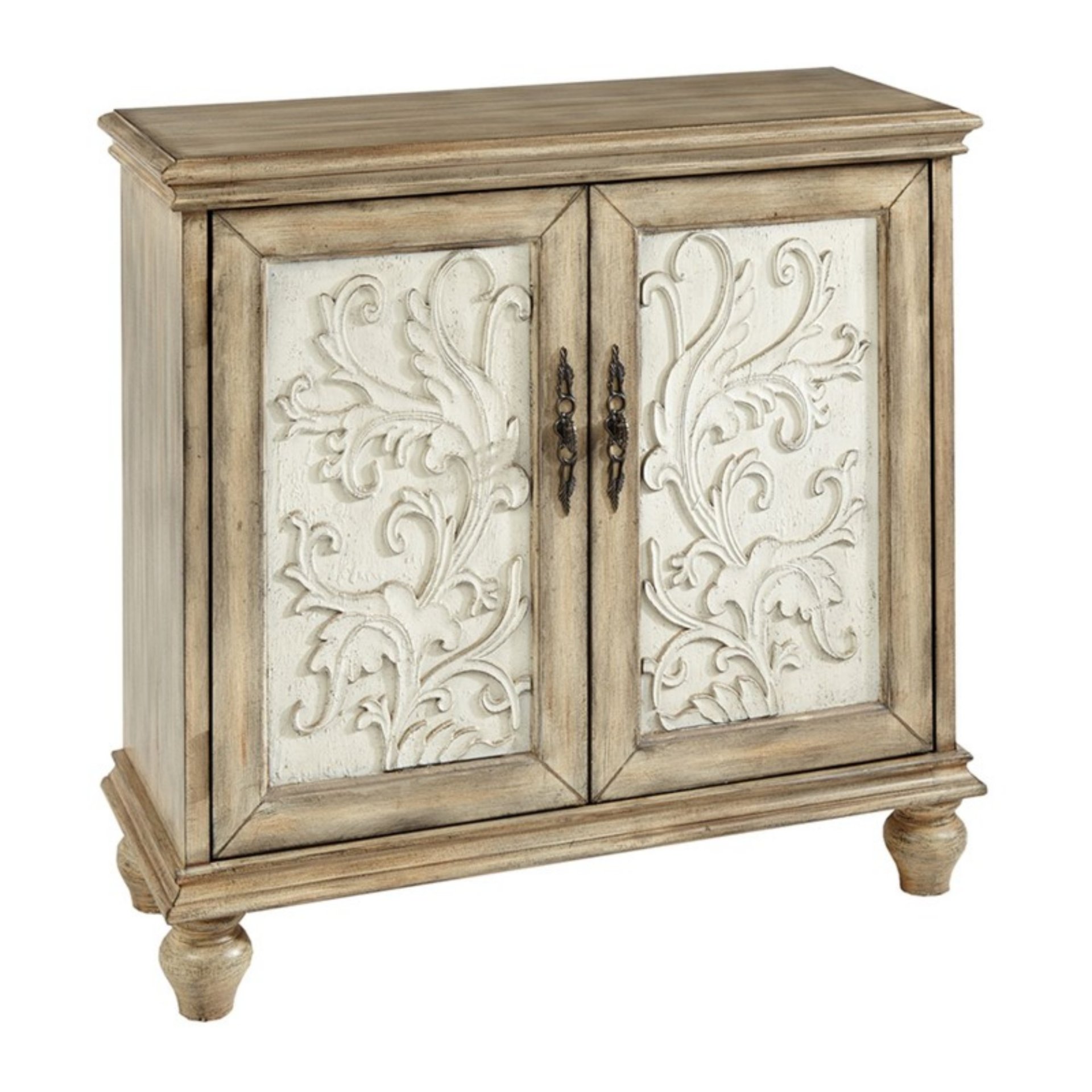 Driscoll - 2 Door Cabinet With Floral Design - Reclaimed Natural - Image 4