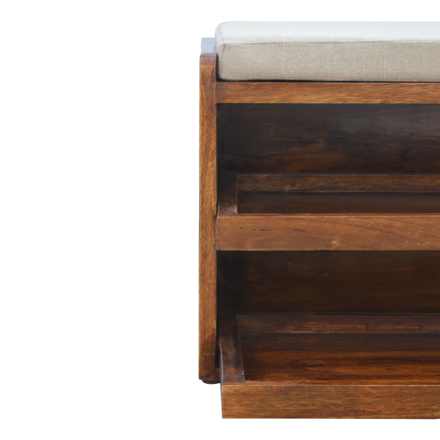 Pull Out Shoe Bench - Chestnut / Mud Linen - Image 6