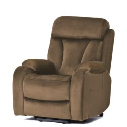 Lift Chair Recliner Power Remote Control Recliner Sofa Relax Soft Chair Anti - Skid Australia Cashmere Fabric Furniture Living Room - Brown