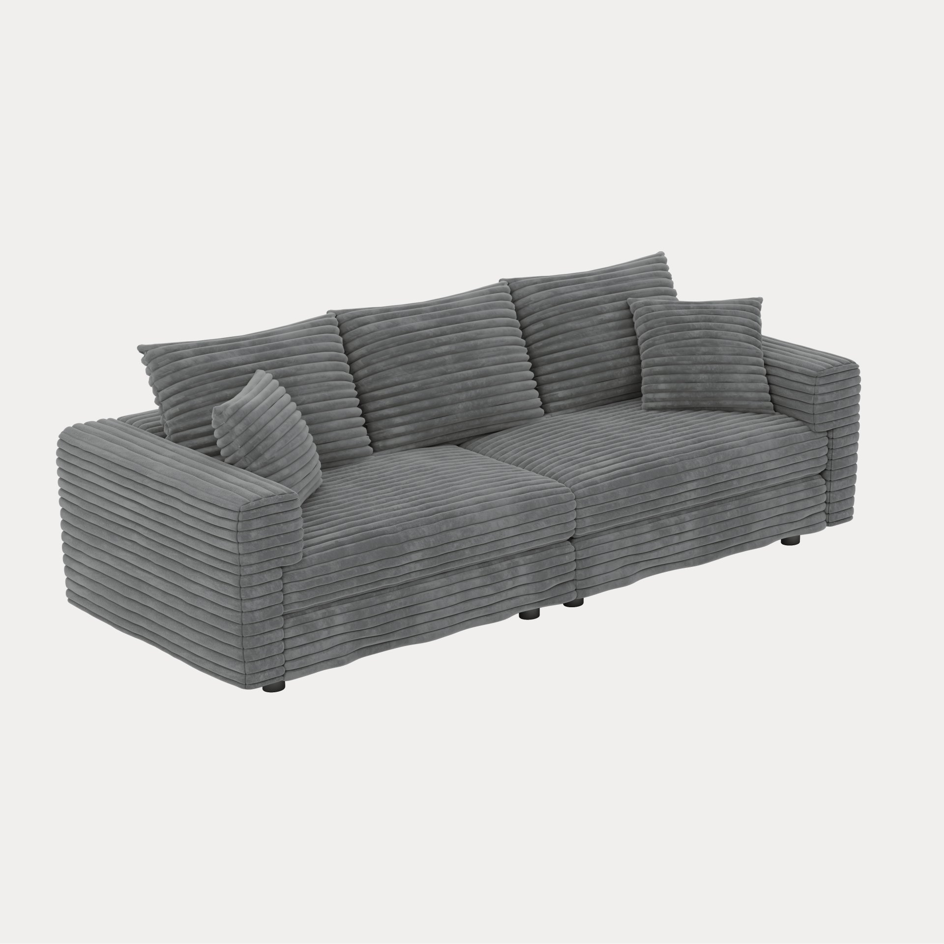 3 Seat Sofa, Convertible Deep Seat Sofa Lounge Chair For Living Room - Gray - Image 8