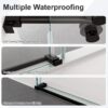 Frameless Single Sliding Shower Door With Clear Tempered Glass - Matte Black - Image 10
