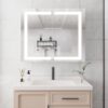 36" X 30" Medicine Cabinet With LED Vanity Mirror, Anti-Fog, Recessed Or Surface Mount, Waterproof, Dimmable, Aluminum 3000K~6000K Lighted Double Door Bathroom Cabinet With Touch Switch - Silver - Image 4