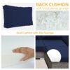 Outdoor Deep Seat Cushion Set For Patio Furniture, Polyester Replacement Pads - Navy Blue - Image 11
