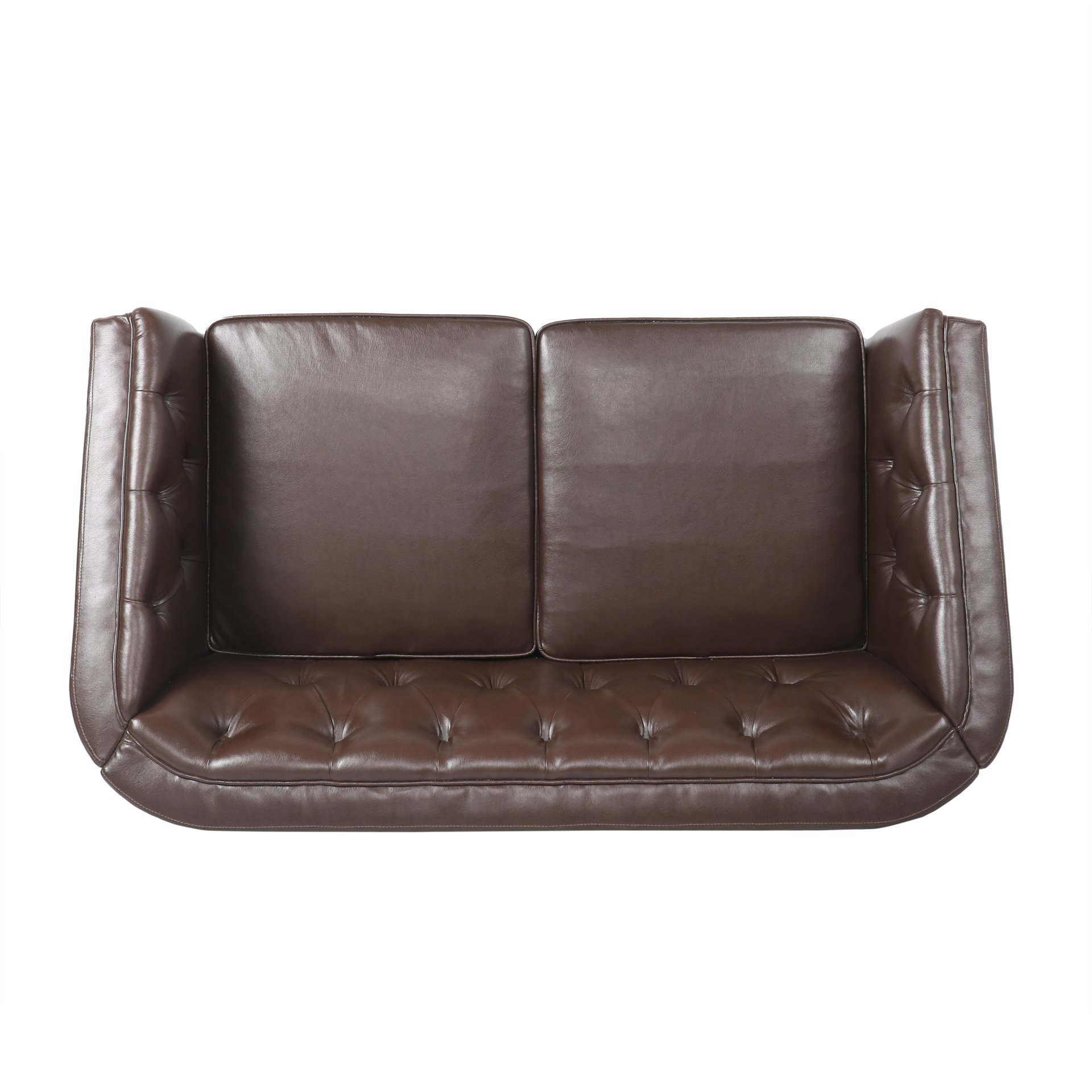 Sophisticated Loveseat With Diamond Stitched Detailing - Dark Brown - Image 9
