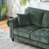 2 Seater Sofa With Rolled Arms, Tufted, Legs, Nailhead Trim - Green - Image 9