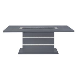 Ariya - Dining Table And Chair Set With Glass Center, Rectangular Pedestal Base, 5 Piece Set - Dark Gray