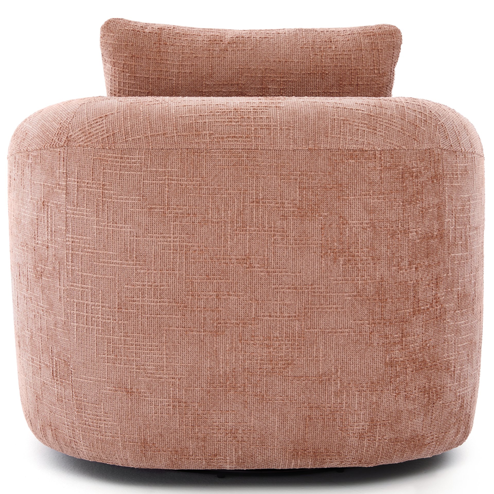 360° Swivel Accent Barrel Chair With Dual Layer Cushion, Round Seating For Living Room - Pink - Image 12