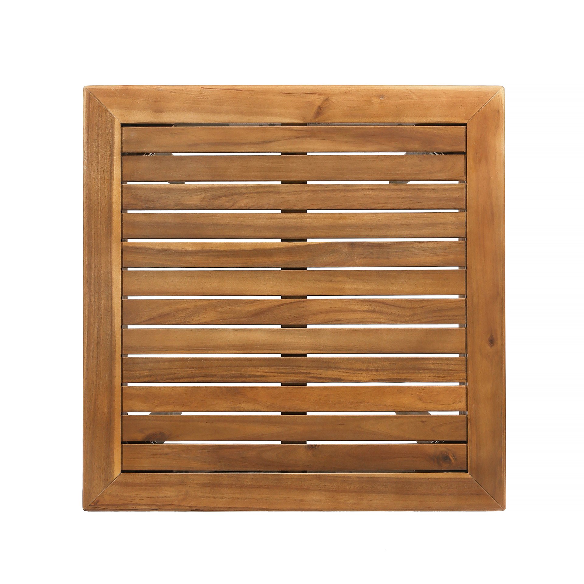 Outdoor Minimalist Acacia Wood Square Bar Table - Teak - Image 8