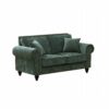 2 Seater Sofa With Rolled Arms, Tufted, Legs, Nailhead Trim - Green - Image 7