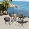 2 Pack Lounge Chair Set With Folding Square Table - Khaki / Warm Grey / White - Image 2
