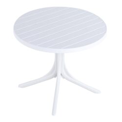 Modern Round Table, Waterproof, UV Resistant And Durable - White