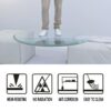 Round Tempered Glass Table Top Clear Glass, Thick Beveled Polished Edge - Black - Image 8