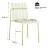 4 Piece Set Of Modern Color Block Designed Single Chairs, UV Resistant And Rust Proof - Grain Yellow / White - Image 3