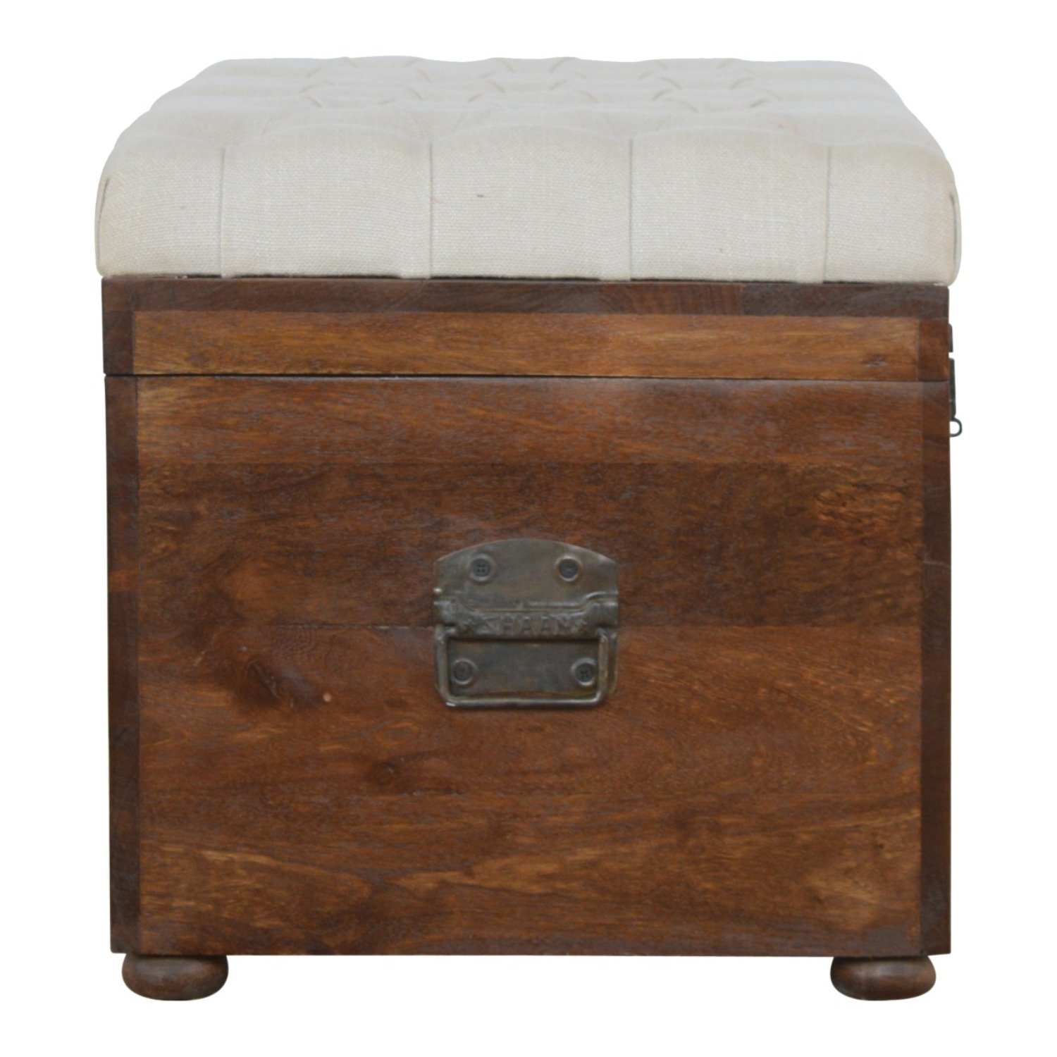 Linen Storage Trunk - Chestnut / White Linen - Image 10