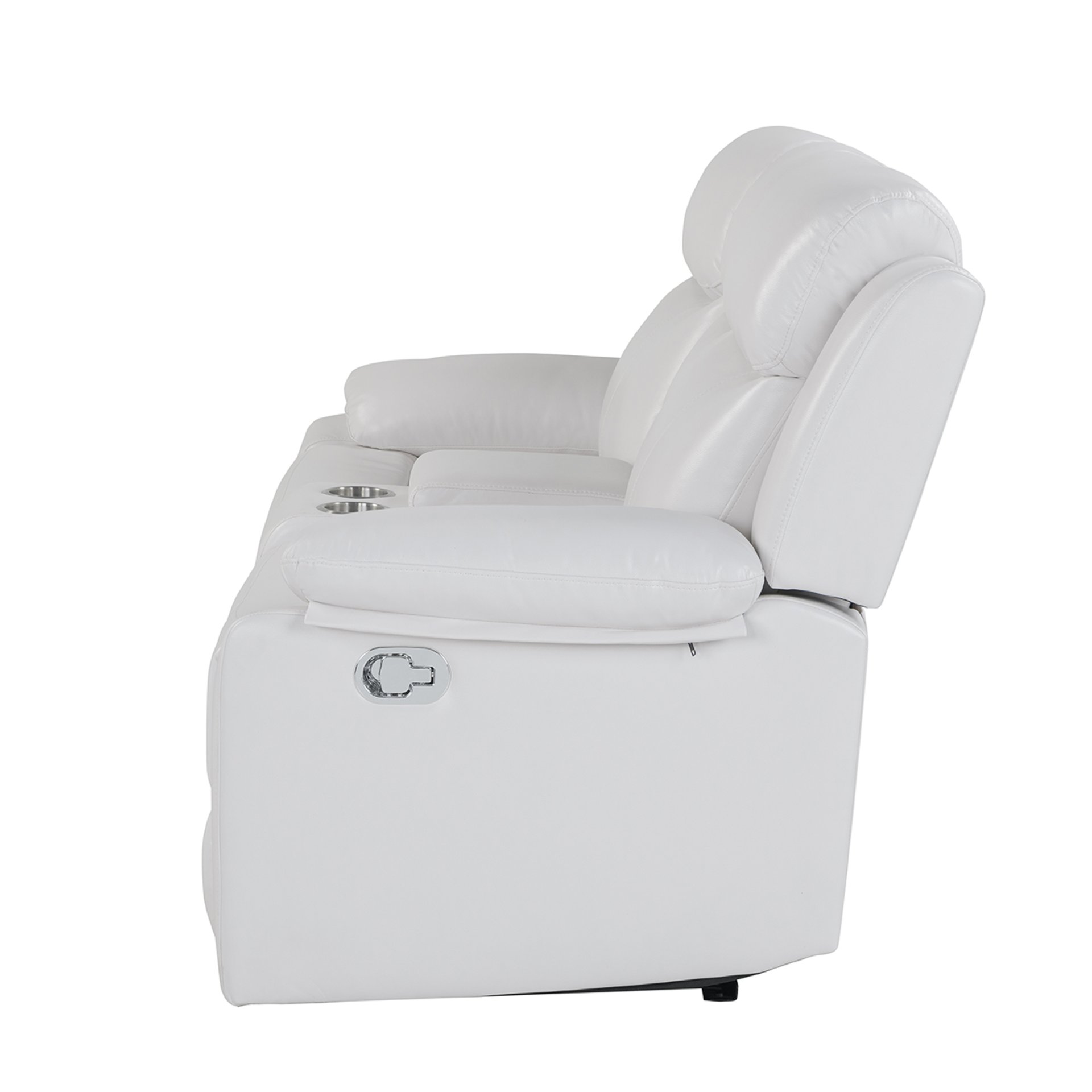 Blanche - Reclining Loveseat With LED Lights And Built In Speakers - White - Image 5