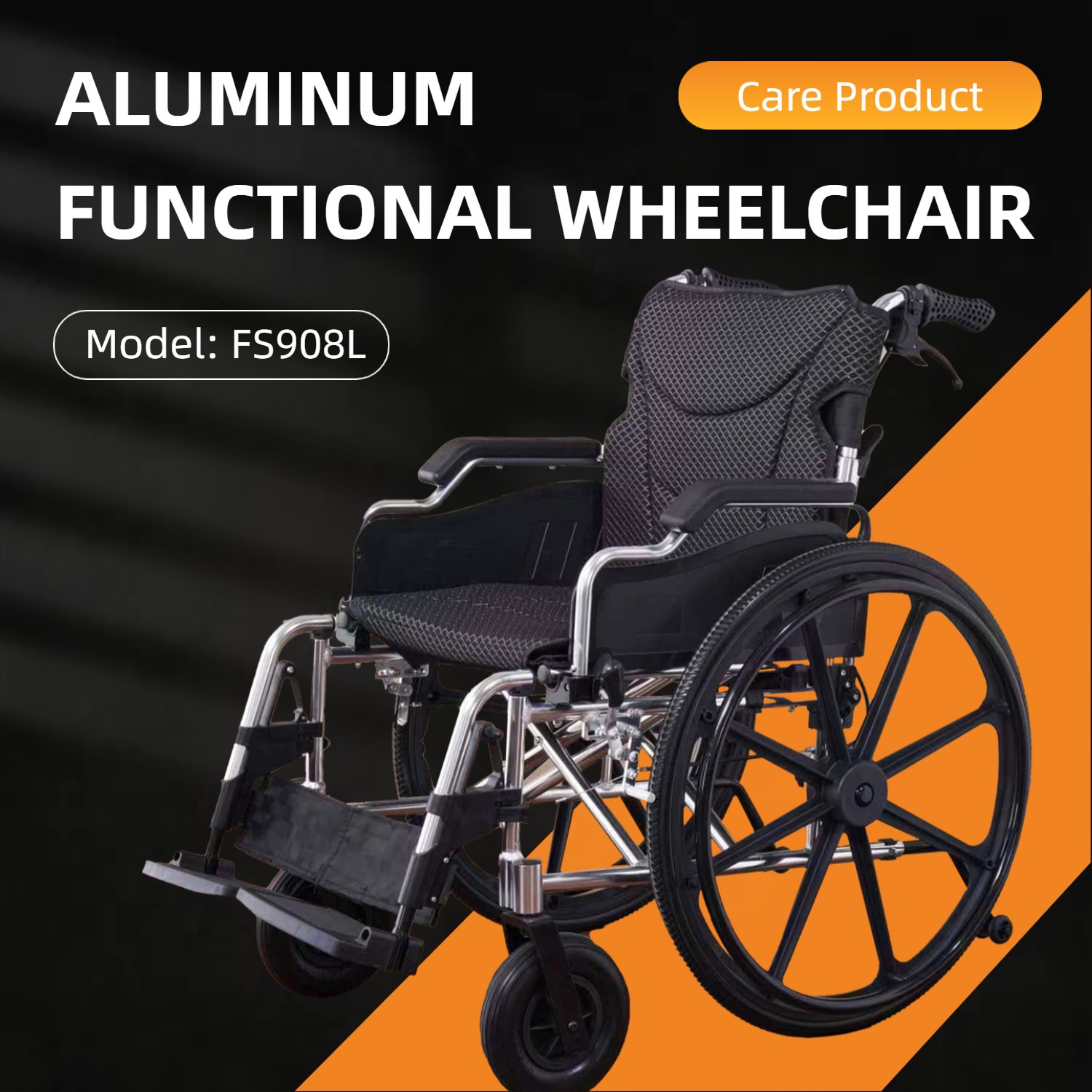 Lightweight Foldable Transport Wheelchair With Double X Force Support And Anti Backflip Device 18" Seat 300Lbs Capacity - Black / Silver - Image 4