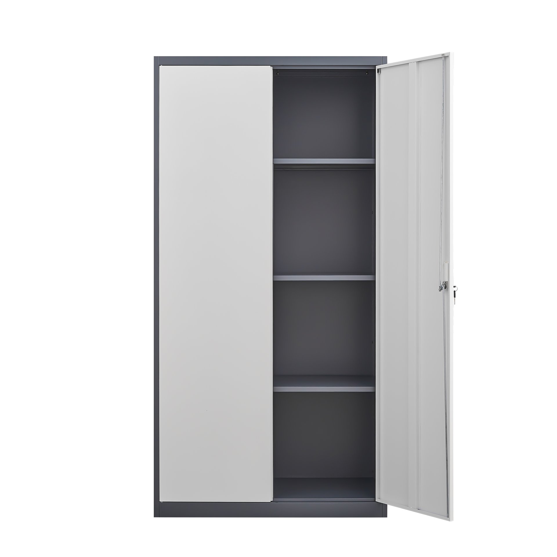 Large Capacity Wardrobe With Hanging Rod And Compartments - Grey - Image 11