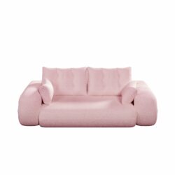Human Dog Bed, Lazy Sofa Couch, Multifunctional Foldable Sofa Bed, 3 In 1 Teddy Fabric Sleeper Sofa Bed For Living Room Guest Bed, Playroom - Pink