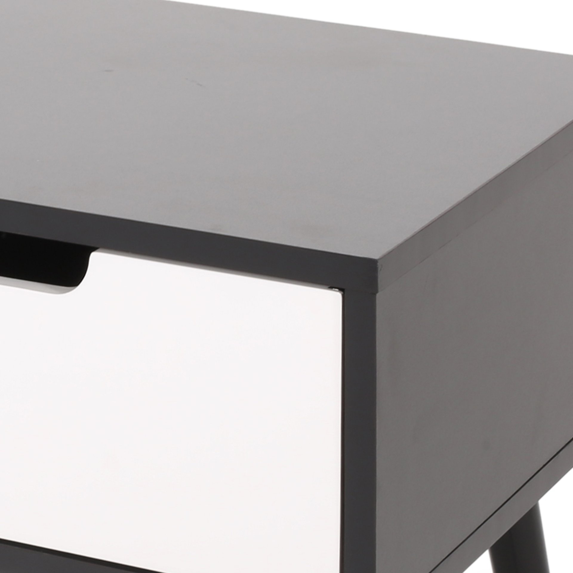 2 Toned Particle Board End Table - Black White - Image 12