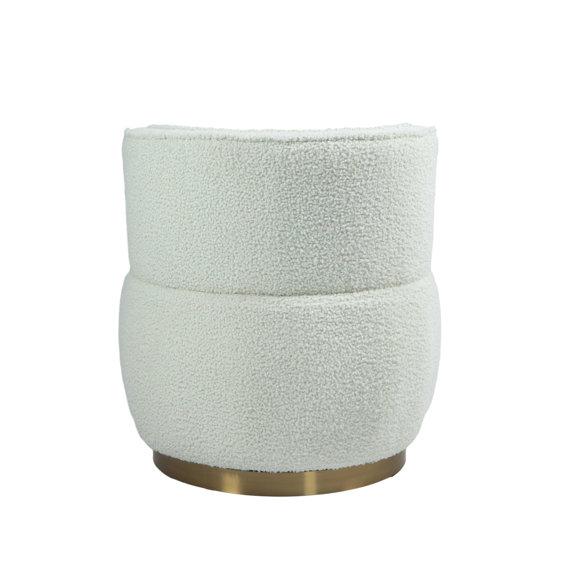 Coolmore - 360 Degree Swivel Cuddle Barrel Accent Sofa Chair, Round Armchair With Wide Upholstered Teddy Fabric - Cream - Image 11