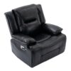 360° Swivel And Rocking Home Theater Recliner Manual Recliner Chair With A Led Light Strip For Living Room - Black - Image 10