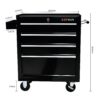 Rolling Tool Chest, 4 Drawer Tool Box With Wheels, Heavy Duty Industrial Service Cart Storage Organizer With Locking System, Rolling Tool Box Organizer Tool Case For Garage, Repair Shop - Black - Image 3
