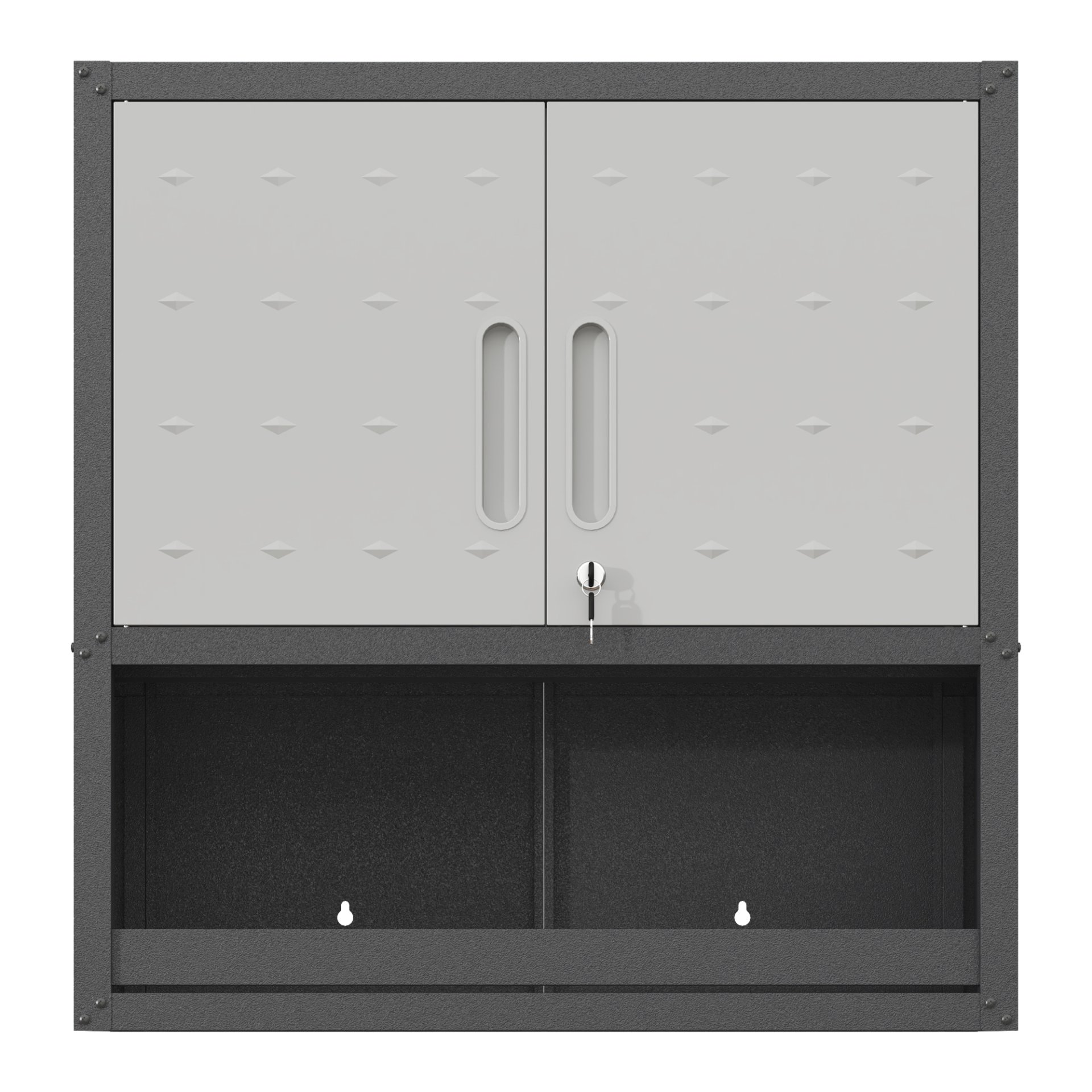 Metal Wall Mounted Tool Storage Cabinet With Locking Door, 1 Shelf, Metal - White - Image 10
