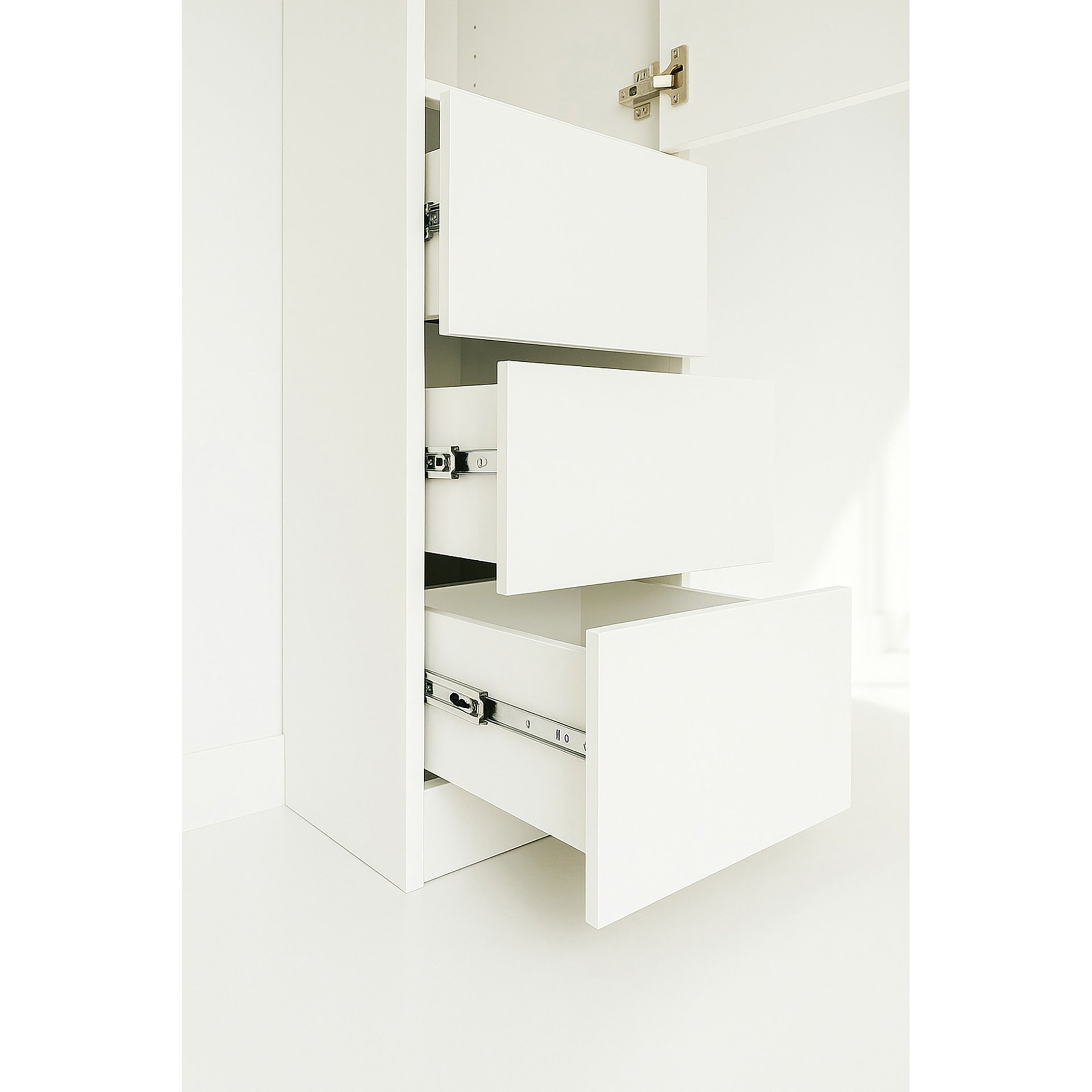 Elise - Modular Wood Closet System With Mirror In Versatile Storage Solution - White - Image 8