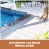 10 Piece Interlocking Deck Tiles Striped Pattern, Square Acacia Hardwood Outdoor Flooring For Patio, Bancony, Pool Side - Light Gray - Image 32