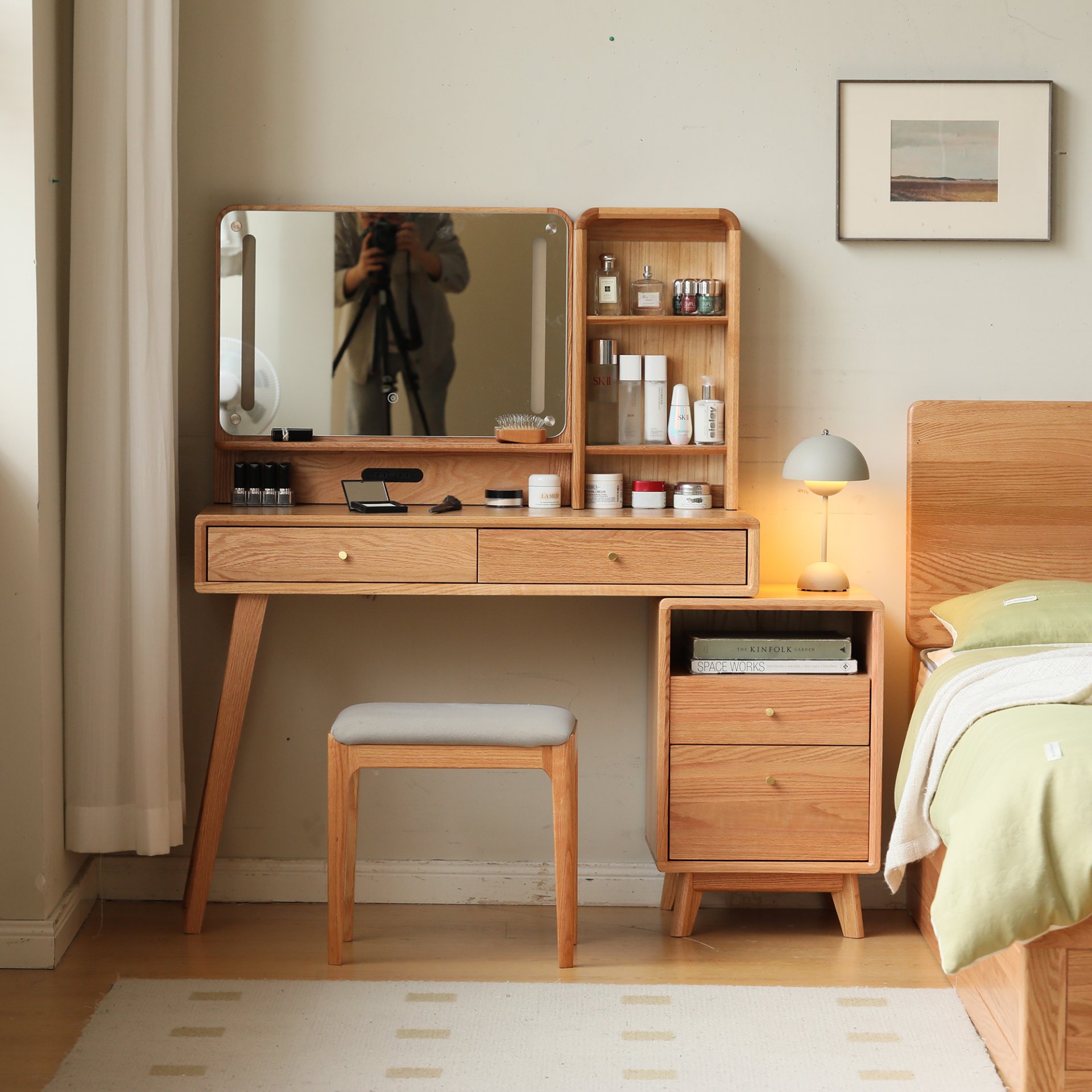 Compact Table Dresser, Accessories Storage Width Drawer - Natural - Image 11