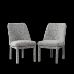Dining Chair, High Curved Backrest (Set of 2) - White / Black