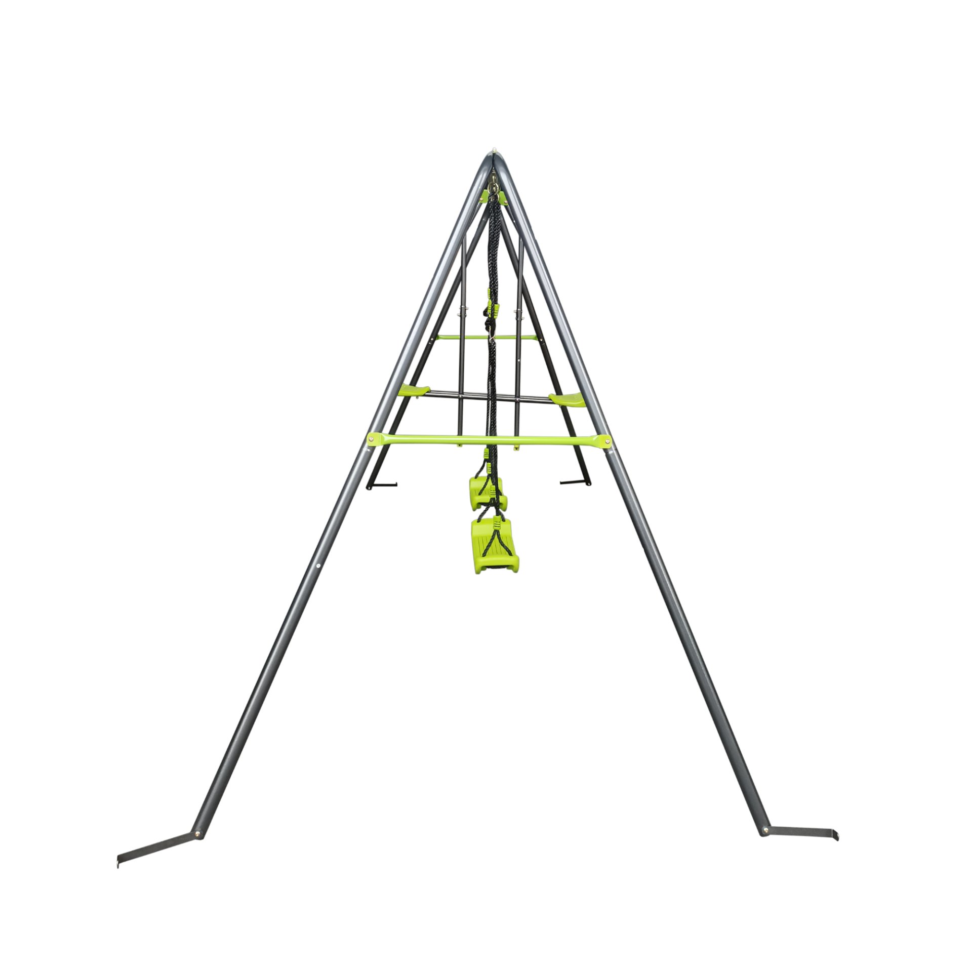 Xns081 Interesting Swingset With Plastic Safe Swing Set 440Lbs For Outdoor Playground For Age 3+ With Face To Face Without Tee - Lime Green - Image 5