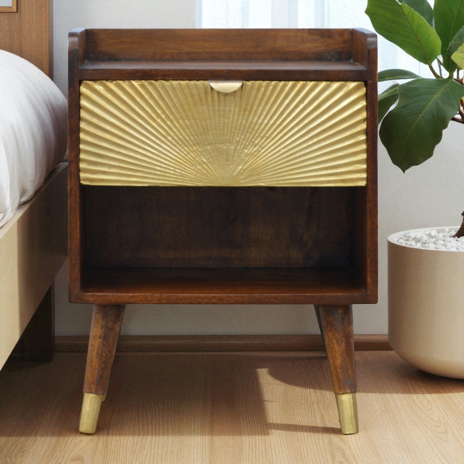 Manila - 1 Drawer Nightstand - Chestnut - Image 12