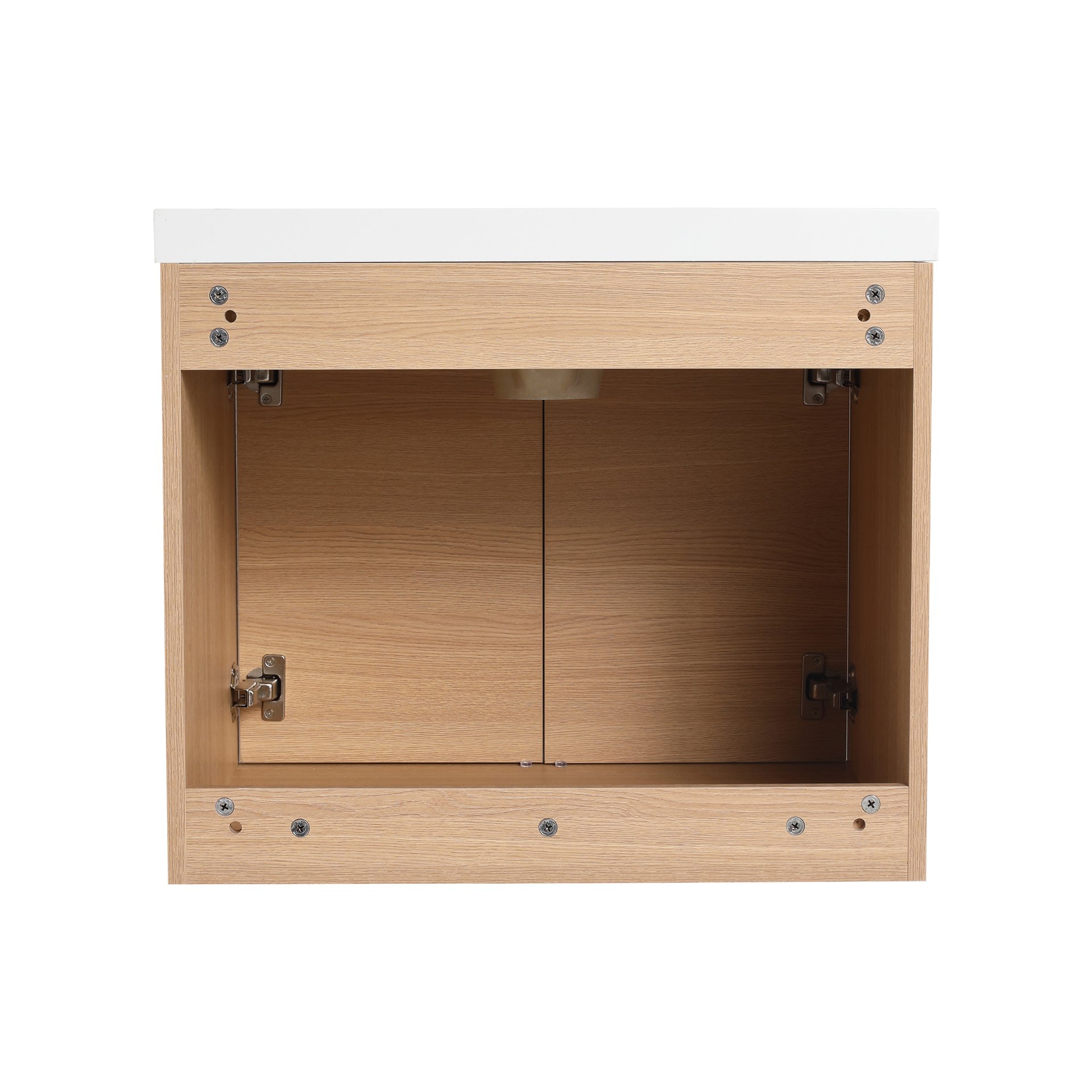 Bathroom Vanity Set With Resin Countertop Sink, 2 Doors - Oak - Image 18