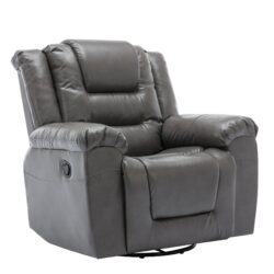 360° swivel And Rocking Home Theater Recliner Manual Recliner Chair With Wide Armrest For Living Room - Gray