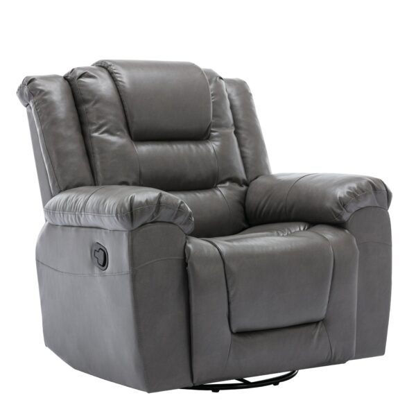 360° swivel And Rocking Home Theater Recliner Manual Recliner Chair With Wide Armrest For Living Room - Gray