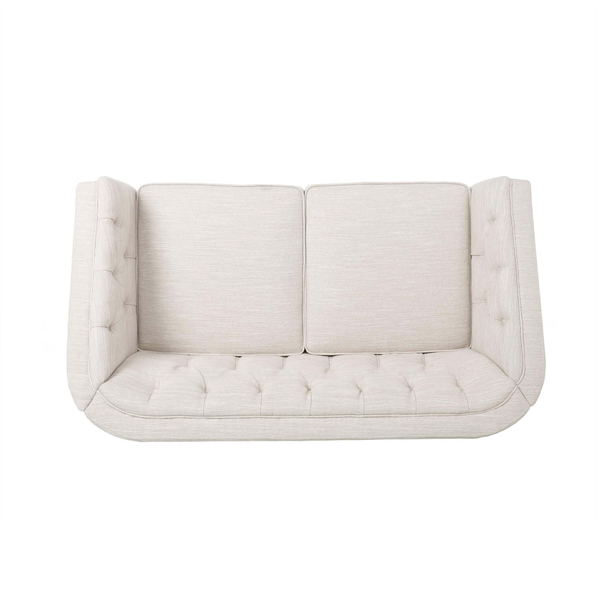 Sophisticated Loveseat With Diamond Stitched Detailing - Beige - Image 9