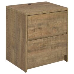 Nightstand With Dual USB Charging And Motion Sensor LED - Mango Color / Oak