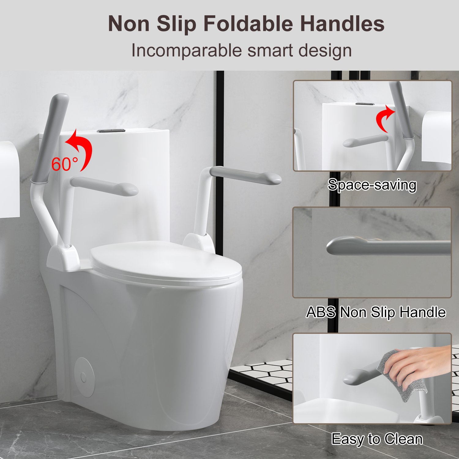 Upgraded Design Armrest, With Glossy Gw 007 1 Piece Toilet With Tornado Flush, Soft Close Seat, Dual Flush Map 1000G, Comfort Chair Seat - Gloss White - Image 7