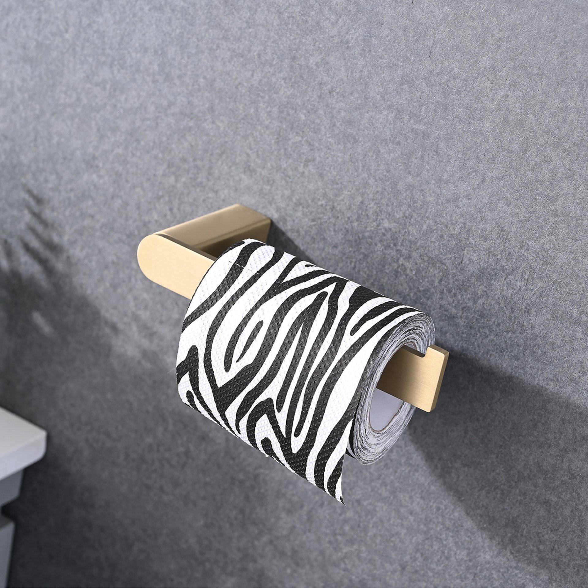 4 Pieces Bathroom Hardware Set Single Towel Bar, Towel Holder, Toilet Paper Holder, Stainless Steel - Brushed Gold - Image 6