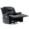 360° Swivel And Rocking Home Theater Recliner Manual Recliner Chair With A Led Light Strip For Living Room - Black - Image 12