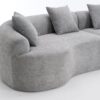 4 Seater Sofa With Chenille Fabric, 30D, 60 Hardness Full Sponge, 4 Pillow For Living Room, Home Furniture Sleeper Sectional Sofa For Apartment - Gray - Image 38