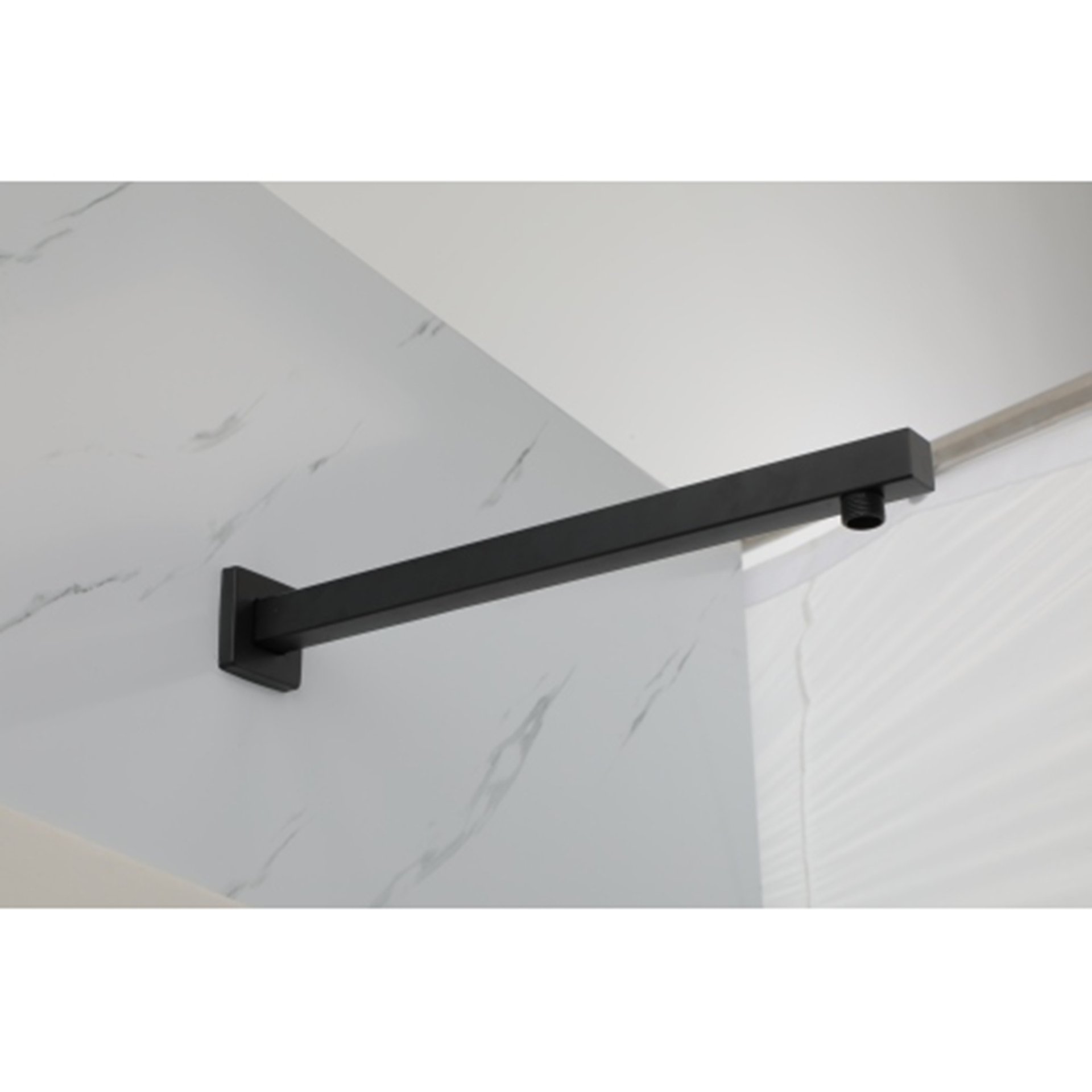 Wall Mounted Shower Arm With Flange, For Rain Shower Heads - Matte Black - Image 5