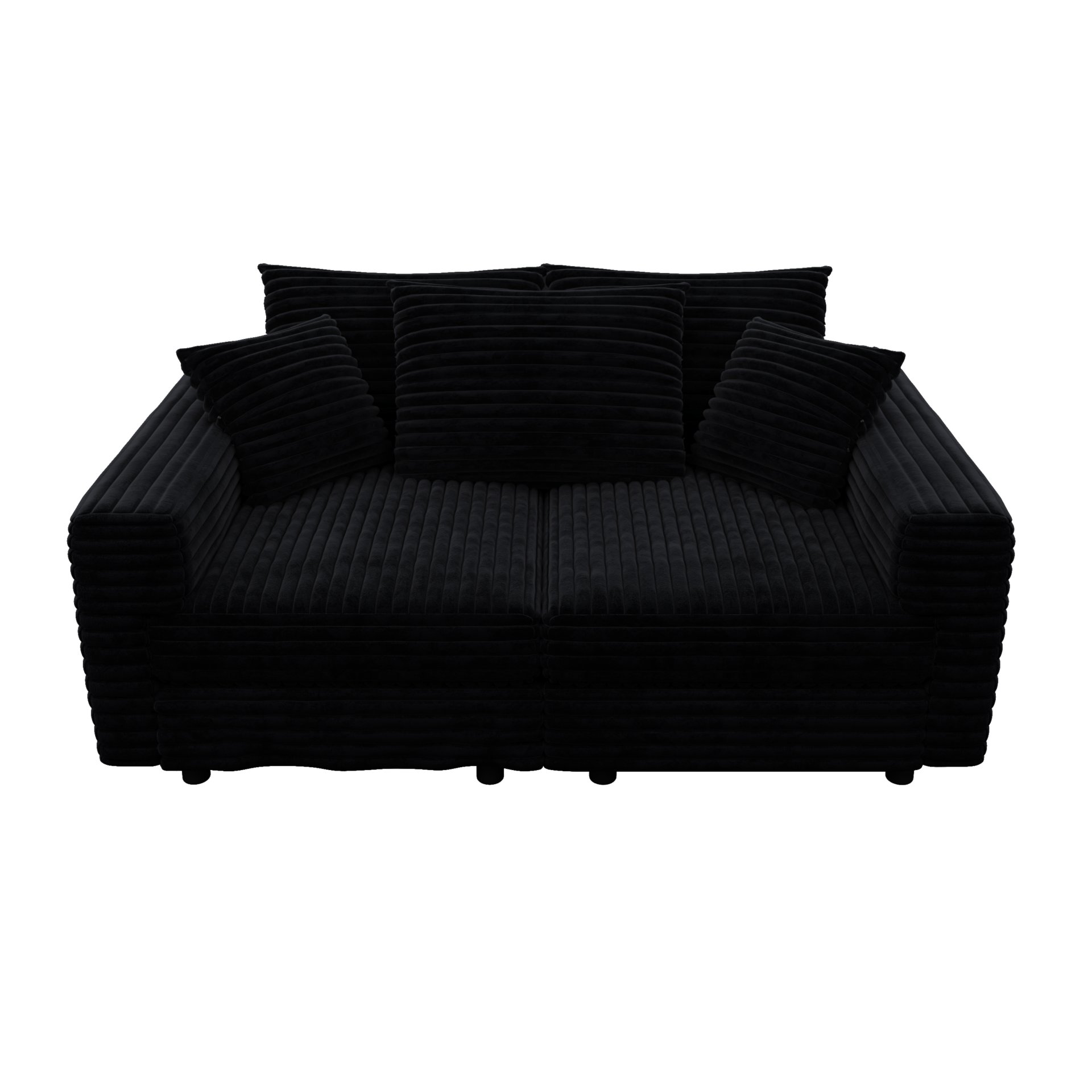 3 Seat Sofa, Convertible Deep Seat Sofa Lounge Chair For Living Room - Black - Image 13
